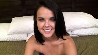 Amateur with 32 Dcup tits stars in her first POV video